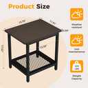 PyraLine 2-Tier Outdoor Side Table with Storage, Weather Resistant Patio End Table, HDPS Small Accent Table for Deck, Garden, Pool, Backyard, Brown 2pcs
