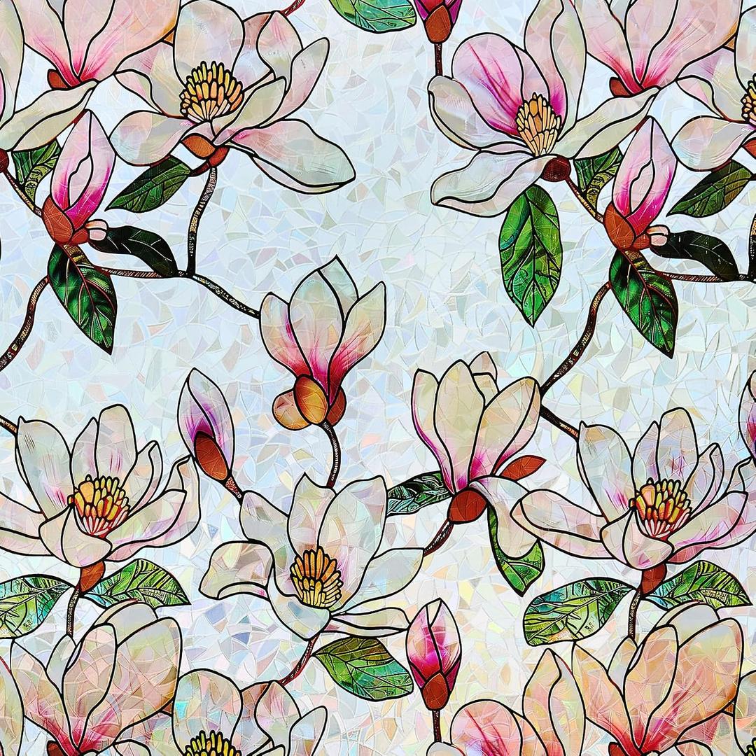 Window Privacy Film, Stained Glass Static Cling, 29.5" x 78.7"