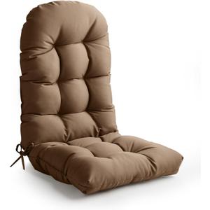 Adirondack Chair Cushion, High Back Patio Cushions with Adjustable Ties, 48.8x20.4x4.3, Waterproof Tufted Pillow, Fade Resistant Seat Rocking Chair Cushion for Indoor/Outdoor, Cappuccino, 1 (Coffee)