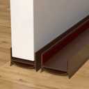 2 Pack Door Draft Stopper, 39 Length Cuttable Under Door Seal, Strong Adhesive Door Sweep for Exterior and Interior Doors (Brown)