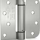 goldenwarm 3pack Satin Nickel Brushed Door Hinges 4 Inch Self Closing Spring Door Hinge with Square & 5/8" Radius Corners - Adjustable Door Closing, Residential & Heavy-Duty Hardware