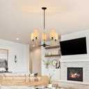 28" Black Boho Rattan Chandelier for Living Room 5-Light Coastal Boho Pendant Light Fixture Bedroom Adjustable Rustic Farmhouse Chandeliers for Dining Room Kitchen Island Foyer Entryway