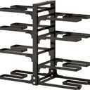 TemkIN 8-Tier Adjustable Pot and Pan Organizer Rack for Cabinet, Heavy Duty Snap-on Cast Iron Pot Storage Rack for Kitchen, Floor Standing Pan Holder (Color : Black)