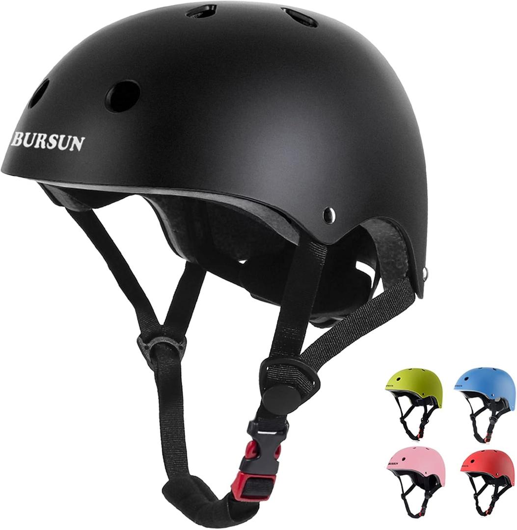 BURSUN Kids Bike Helmet Ventilation & Adjustable Toddler Helmet for Ages 2-14 Kids Boys Girls Multi-Sport Helmet for Skateboard Roller Skateing Bicycle Scooter blance Bike, 