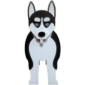 Husky Animal Planter Gift Cartoon Dog Decorative Dog Planter for Home and Garden17in (Small)