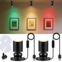 USB Powered Mini Spotlights for Displays 2-Pack 5V Small LED Spot Lights Indoor, 7 Color Options, Compact USB Spotlight for Display Cases, Shelves, Cabinets, and Artwork (2PACK Warm Light)