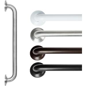 Vive Grab Bar for Bathtubs and Showers - Handicap Bathroom Safety Handrail for Elderly - Wall Senior Rail Handle for Tub, Toilet, Bath (24" (Inches), Brushed Nickel)