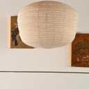 Large fabric lampshade Beige Hanging 20INCH Linen Pendant Lamp shade Can replace paper lanterns, Hanging cloth Lantern Handmade Minimalist Decorations Suitable for Living room, Hallway