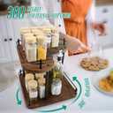 2 Tier Wooden Spice Rack Organizer, 360 Rotating Lazy Susan, 11.8 Inch Large Capacity Countertop Spice Shelf, Adjustable Height, Pine Wood, for Kitchen Bathroom Cosmetic Storage gift set