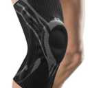 GUARVEX Knee Compression Sleeve - 7 UPGRADED FEATURES - Knee Brace for Men & Women, Knee Support for Running, Gym, Hiking, Sports, Black, Large