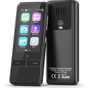 Language Translator Device No WiFi Needed，139 Languages Offline Online Voice Photo Translation，Portable Two-Way Instant Translator, High Accuracy Real-Time(0.5s) for Travel, Business, Learning (Black)
