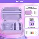 PAIYULE Kids Instant Print Camera Case for ESOXOFFORE Digital Video Cameras with 3 Rolls Paper Refill, Toddler Film Camera Storage Holder Bag with Mesh Pocket for Thermal Paper (Box Only)- Purple