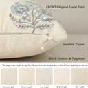 YCOLL Vintage Floral Print Pillow Covers 18x18 Set of 2 Patterned Accent Decorative Cushion Covers Modern Farmhouse Throw Pillow Covers for Sofa Couch Chair Bed Living Room Home Decor, Light Blue