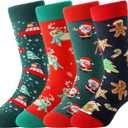 4 Pairs Christmas Socks for Kids, Christmas Gifts for Boys Girls, Fun Novelty Socks for Son Daughter (5-8 Years)