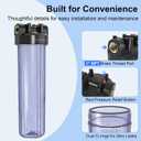 PWT20 Whole House Water Filter Housing, Fits 20 x 4.5 Big Blue Filters, Inline Pre-Filtration System for RV, Home Well and City Water Sediment etc with 1" NPT Port, Pressure Relief Valve