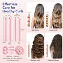 LitBear Heatless Curls Overnight, 2 Sizes of Soft Hair Rollers for Women with Bonnet to Sleep In, No Heat Hair Curlers Set with Scrunchies and Clips, for Long and Medium Hair (Pink)