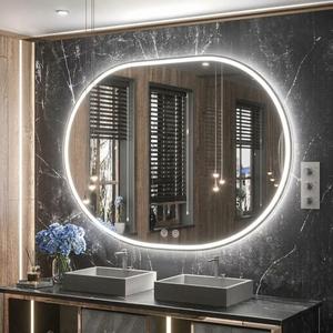 TETOTE 40 x 24 LED Backlit Vanity Mirror Bathroom, 3Color White/Warm/Natural,Anti-Fog Lighted Mirror, Dimmable,Wall Mounted