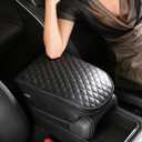 WEIHAO Car Arm Rest Cover Pad, Thick Padding 12.6x7.5x2.36 inch Car Armrest Cushion, Memory Foam Leather Center Console Cushion Pad for Sedans, SUVs, Most Vehicles (Black-1PC)