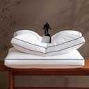 Feather Down Pillows King Size Set of 2 Pack,Luxury Hotel Collection Bed Pillows for Sleeping, Fluffy Soft Medium Firm Down Surround Gusseted Pillows for Side Back Stomach Sleepers 20 x 36 in