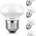 Maelsrlg R14 LED Bulb 4W(40W Equivalent) Mini Reflector Flood Light Bulbs 2700K Soft White, Curio Cabinet Light Bulb, Non-Dimmable, E26 Base Short Light Bulbs, 4 Count (Pack of 1), 2700k Soft White