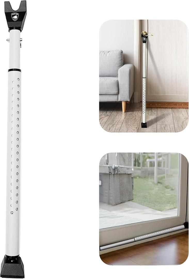 Sliding Door Security Bar, Door Jammer 2-in-1 Adjustable, Door Stoppers Security – 40 Different Adjustments, by Guard Dog Security