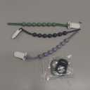 4-Pack Silicone Pacifier Clip with Adapter Ring Fits MAM Dummy, Soft Flexible Binky Holder for Button-Style Maam Dummies, Anti-Loss Paci Clips for Baby Boys, Xmas Gifts Baby Shower Essentials (Gray+Blue+Green+Dark Gray)