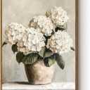 InSimSea Framed Canvas Wall Art Vintage Decor, Hydrangea Floral Pictures Bathroom Wall Decor Aesthetic, Living Room Bedroom Flower Home Retro Decorations, 16x24inch