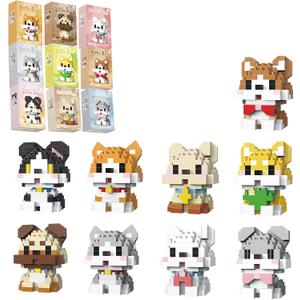 QISHOUTING 9 Packs Mini Dogs Building Blocks for Kids 6 7 8 9 Years Old, 9 Styles Small Cute Dog Building Set,Miniature Dog Figurine Toys for Adults Women,Birthday Party Favors Stocking Stuffers