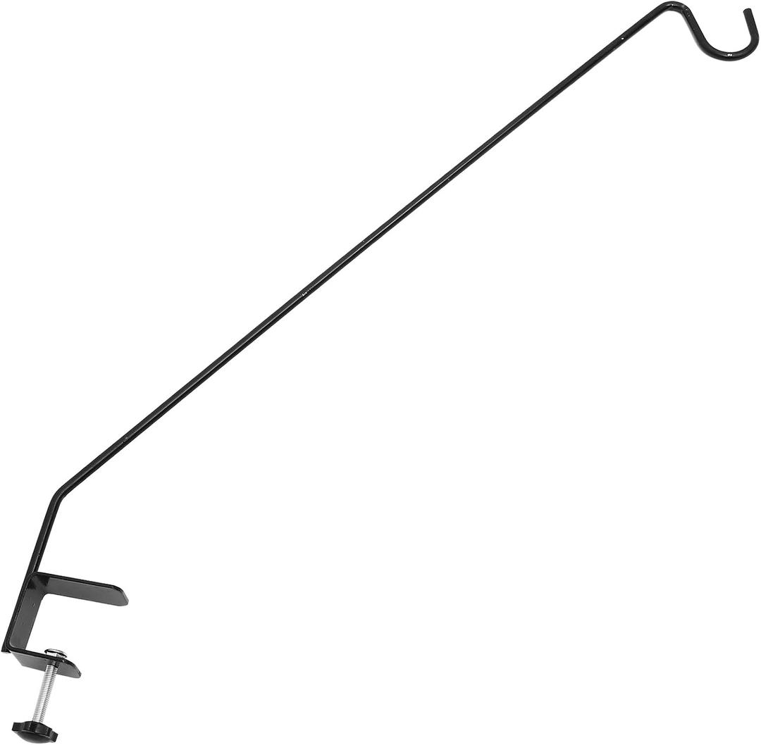 BESPORTBLE Deck Hook for Railing, Deck Bird Feeder Pole 32Inch Heavy Duty Fence Deck Hook Pole Deck Plant Hangers for Hanging Bird Feeders, Lanterns, Basket, Planters
