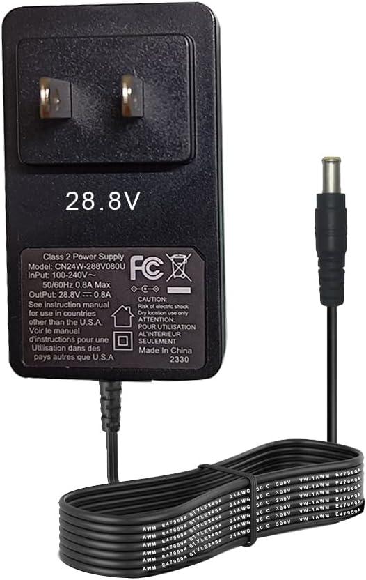 Replacement of Shark Cordless Vacuum Charger YLS0243A-T288080 Compatible with Shark IR101 ION F80 X40 IR100 IR200 IR141 XBAT200 28.8V 800mA AC/DC Charger