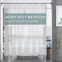 AmazerBath Plastic Shower Curtain Clear Premium PEVA, Clear Shower Curtain Heavy Duty 8G, Weighted Shower Curtains for Bathroom Accessories with 3 Big Stones and 12 Rustproof Grommets, 72x72 Inches Transparent