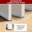 2 Pack Weather Stripping Door Seal, 36” Length Cuttable Door Draft Stopper, Strong Adhesive Door Sweep for Exterior and Interior Doors, White