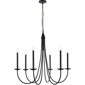 Cohen 6-Light Mid-Century Metal Pendant in Black Finish Cohen 6-Light Mid-Century Metal Pendant in Black Finish