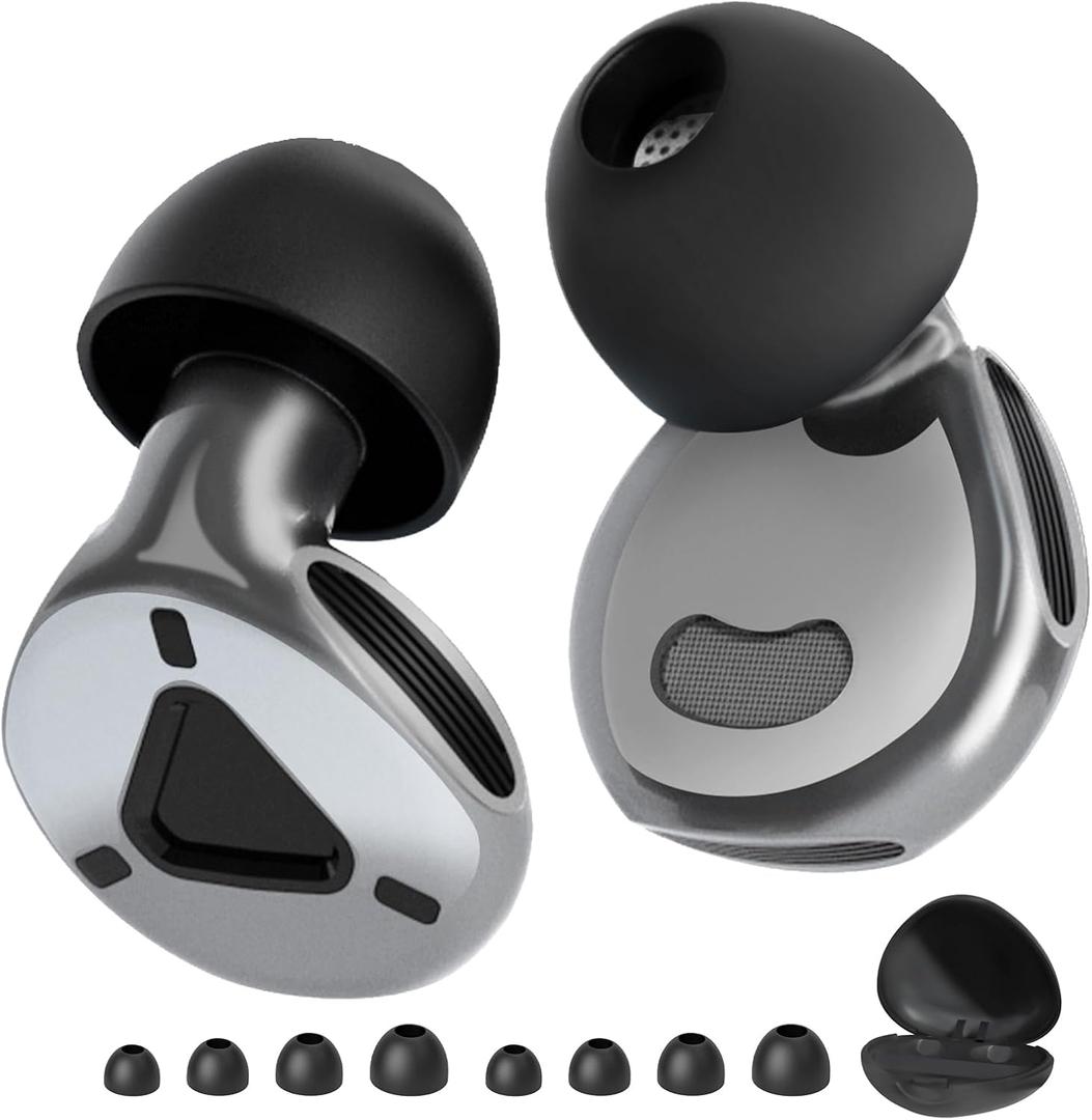 Ear Plugs for Sleeping Noise Cancelling, Ultralight Reusable Sleep Earplugs with 8 Ear Tips,Silicone Hearing Protection Ear Plugs for Concert and Travel,Focus,Soft Earplugs for Sleep(Dark Gold)