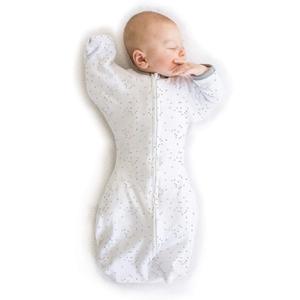 Amazing Baby Transitional Swaddle Sack, Arms Up Half-Length Sleeves & Mitten Cuffs, Swaddle for Newborn Transition to Baby Sleep Sack Wearable Blanket, Medium, 3-6 month, 14-21 lb, Sterling confetti