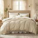 Duvet Cover Queen Size, 100% Egyptian Cotton 1000 Thread Count Ultra Soft 3-Piece Duvet Cover Set with Zipper Closure, Ultra Soft & Breathable Luxury Bedding with 8 Corner Ties (Queen,Khaki)