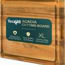 Yes4All Extra Large Acacia Wood Cutting Board for Kitchen, 24''L x 15''W x 1.5'' Thick, Durable Edge Grain Design with Juice Grooves, Pre-Oiled, Easy Grip Handle, Ideal for Chopping and Serving (24"L x 18"W)