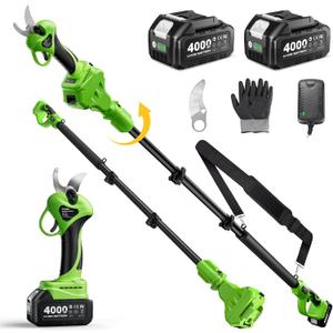 TaskStar 2-in-1 Pole Electric Pruning Shears, 1.2" Cut Cordless Pole Pruner