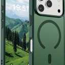 SUPFINE Magnetic for iPhone 17 Pro Case (Compatible with MagSafe)(Military Grade Drop Protection) Translucent Matte Shockproof with Anti-Fingerprint Phone Cover,Forest Green