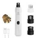 PAPIFEED Dog Nail Grinder with LED Light, Ultra Quiet 3-Speed Electric Nail File for Small Medium Large Dogs & Cats, Rechargeable Pet Nail Grinder with Trimmer (White)