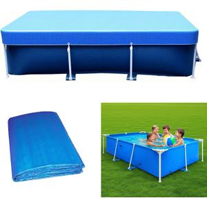 87" X 59" Rectangle Pool Cover, 7 x 4 ft Rectangular Frame Swimming Pool Cover, Durable PE Tarpaulin Dust Proof Rain Proof Garden Outdoor Above Ground Square Pools Cover (87''x59'')