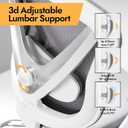 HOLLUDLE Ergonomic Mesh Office Chair - 3D Adjustable Lumbar Support & 3D Armrests, V-Shaped Back, Adjustable Desk Chair for Office & Home, White, Medium