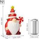 RM ROOMERS Lighted Christmas Gnome, 7.48" Candy Theme LED Elf Figurine with Multicolor Lights Pre-lit Ceramic Xmas Tree Decor for Table Centerpiece Mantel Home Indoor