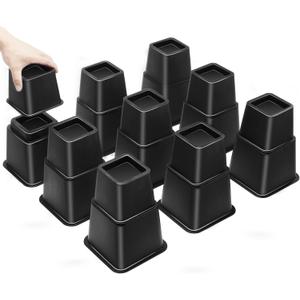 Bed Riser/Furniture Lift Bed/Bed risers/Furniture Lifter/Table risers/Frame Risers Create Under Bed Storage Heavy Duty for Furniture Height Adjustment (Black 9 Pack, 8 Inch)