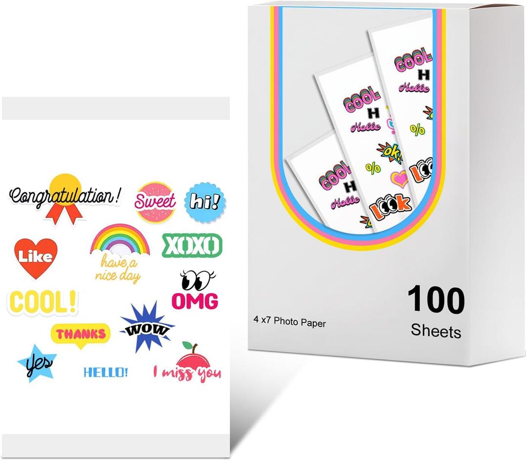 Compatible with Liene PixCut S1 Sticker Paper -100 Sheets of 4x7 Printable Sticker Paper,Water & Oxidation-Proof,Only for Liene PixCut S1(Only Paper,100 Sheets) ﻿