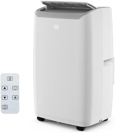 12,000 BTU Portable Air Conditioner for Room Up to 600 Sq.Ft, 4-in-1 AC Unit with Cooling, Fan, Dehumidifier & Sleep Mode, Remote Control & Window Kit Included for Home, Office, Apartment, White
