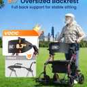 VOCIC Walkers for Seniors Z59, 2 in 1 Walker Wheelchair Combo, 400 LBS Weight Capacity, 10" All Terrain Rollator with Extra Wide Seat & Backrest, Heavy Duty Rollator with Cup Holder