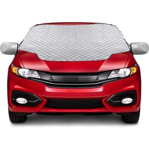 Gintenco Car Windshield Snow Cover, Frost Ice Windscreen Covers with Magnetic Edges, 4 Layers Thickness Snow Protector Covers with Side Mirrors Cover Easy to Use for Car SUV CRV Trucks (Small)