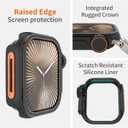 Metal Case for Apple Watch Series 10 46mm, [Turn into Ultra Style] Rugged Protective Bumper with Raised Edge Screen Protection for iWatch 46 mm with Back Cover, Black