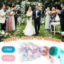 ShinyRelief 4 Pack Wedding Bubble Guns 32 Holes with Light, Bottles Solution, Romantic Bubble Maker for Outdoor Ceremony, Wedding Party Favors, Photo Props, Reception Entertainment (Green and Pink)